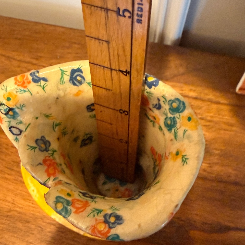 Vintage Ceramic Folk Art Patchwork Boot/Vase - image 8